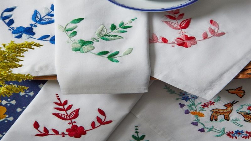 Embroidered Dinner Napkins